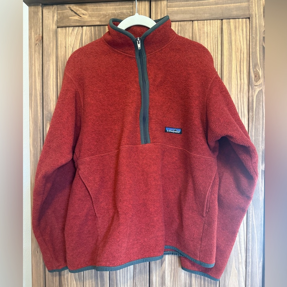 Patagonia Synchilla 1/4 Zip Fleece Pullover Red Medium